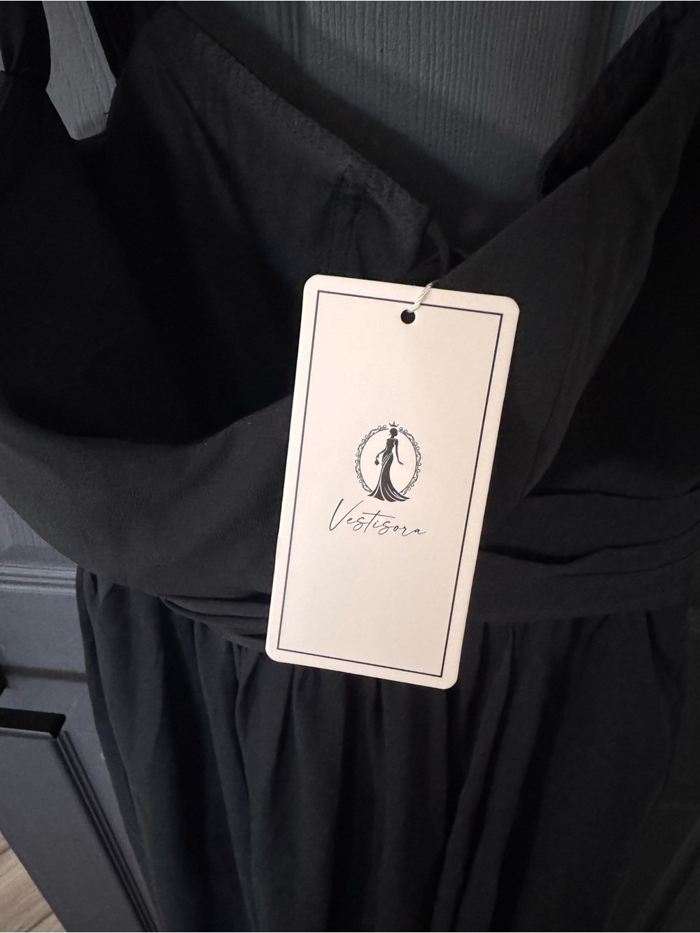 Vestisora Chiffon Off Shoulder Bridesmaid Dress Corset Back Size 6 NWT - Picture 7 of 10